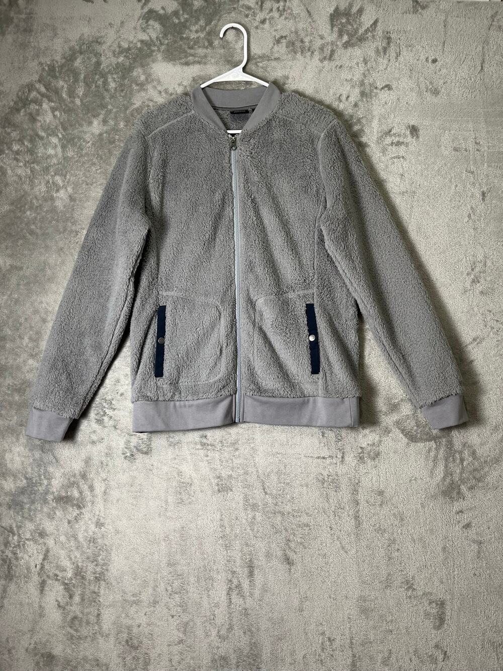 Marmot High Pile Sherpa Fleece Bomber Jacket Full Zip Teddy Cozy Heather Gray L